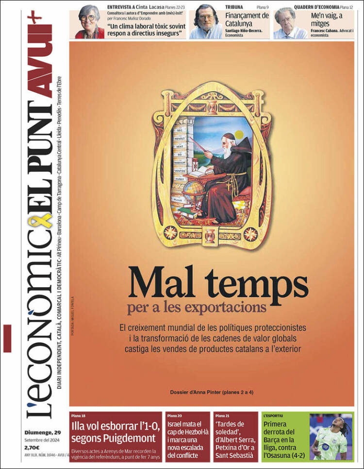 Portada de El Punt Avui (España)