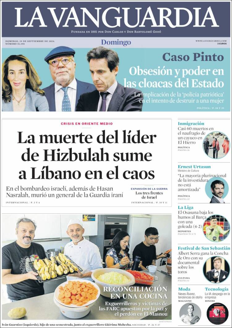 Portada de La Vanguardia (España)