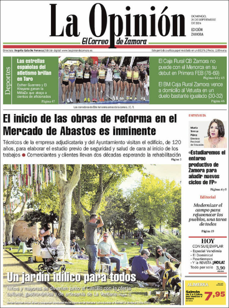 Portada de La Opinión - El Correo de Zamora (España)