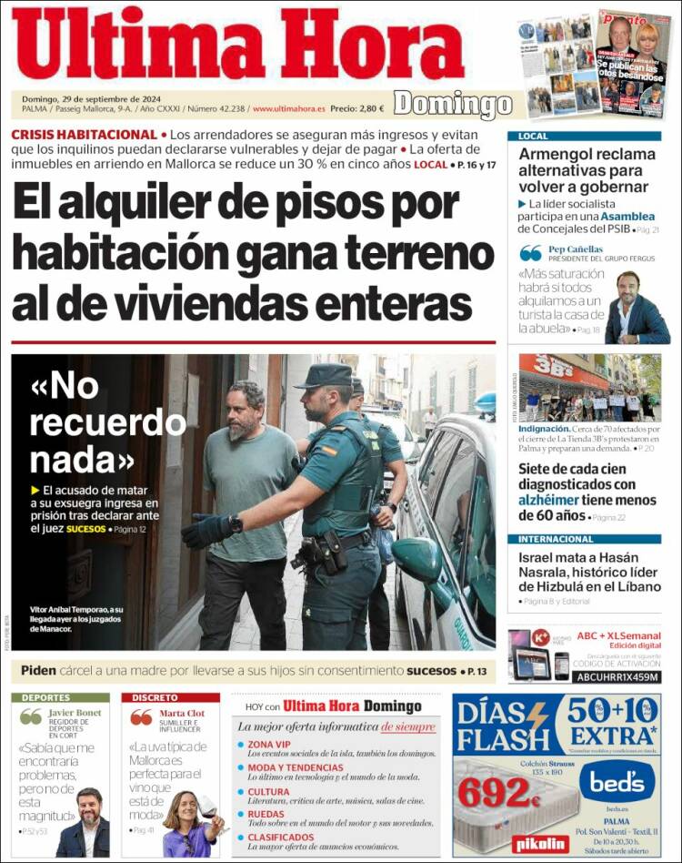 Portada de Última Hora (España)