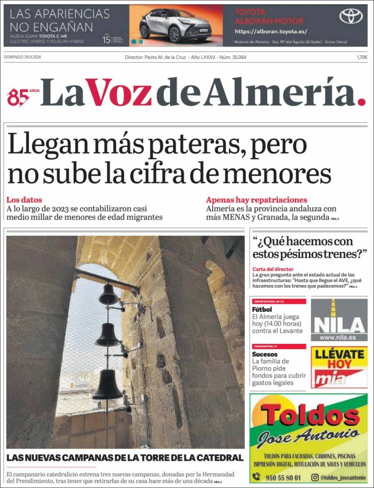 Portada de La Voz de Almería (España)