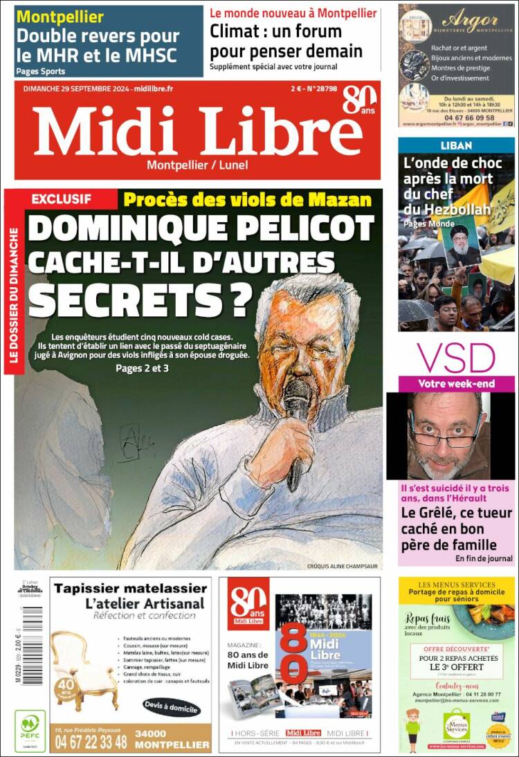 Portada de Midi Libre (Francia)