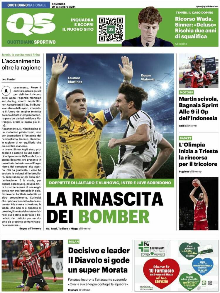 Portada de Quotidiano Sportivo (Italia)