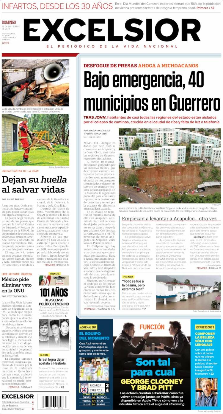 Portada de Excelsior (México)