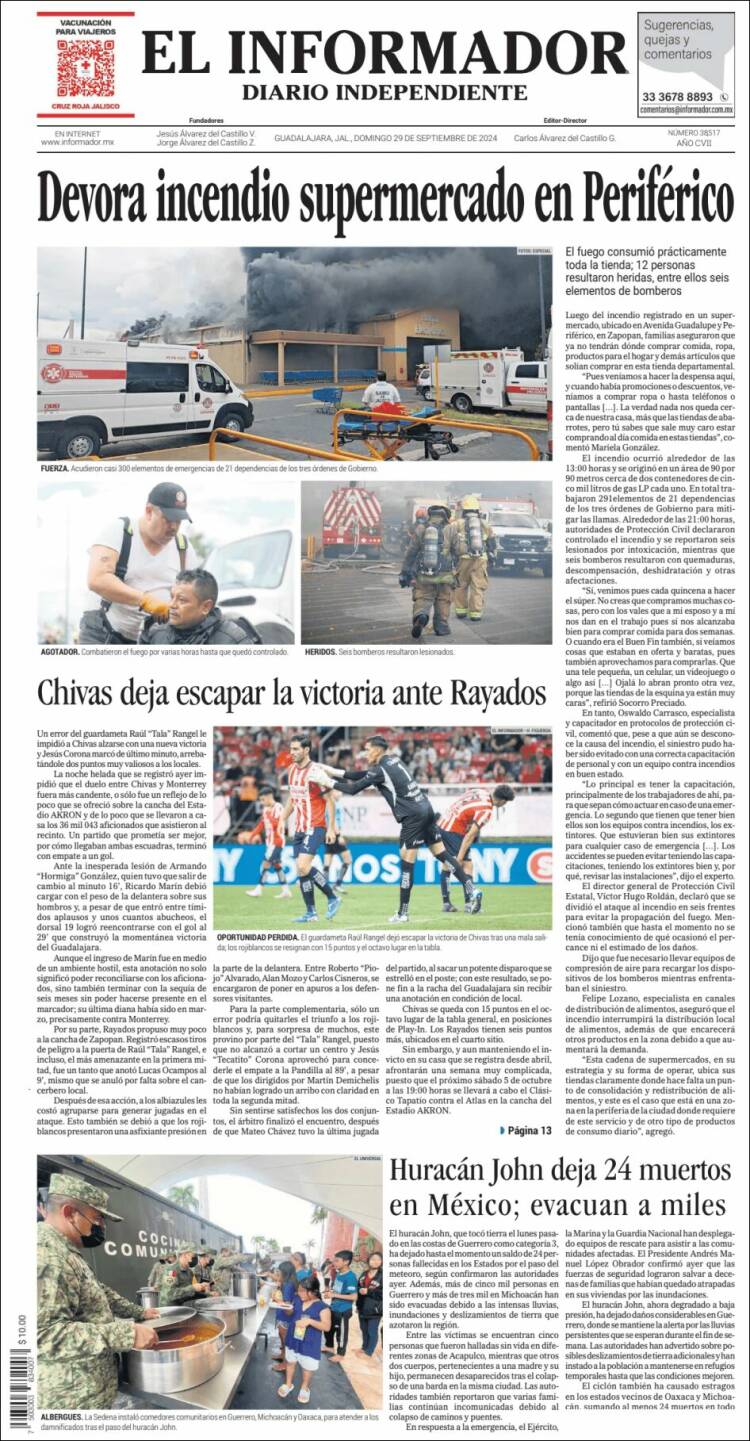 Portada de El Informador (México)