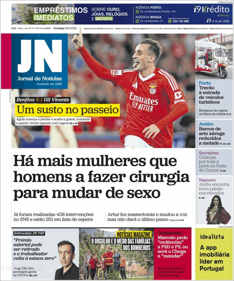 Portada de Jornal de Notícias (Portugal)