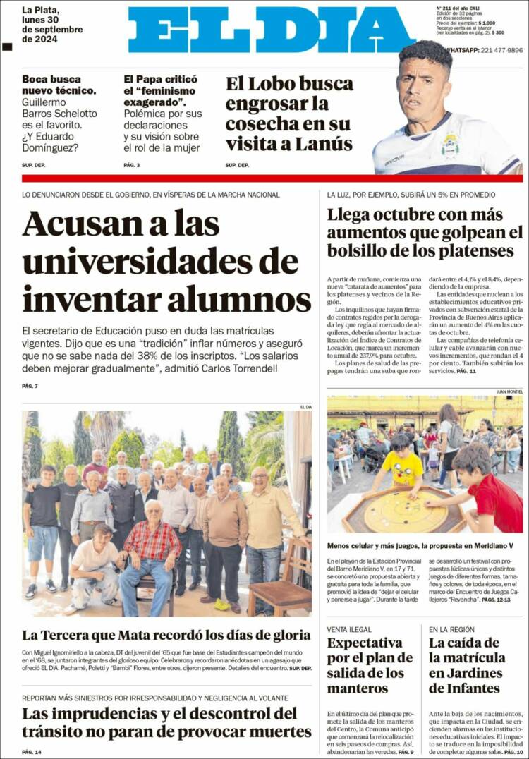 Portada de El Día de la Plata (Argentina)