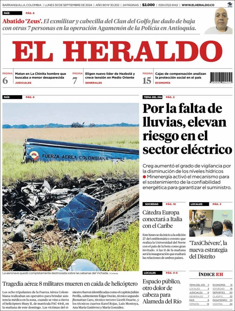 Portada de El Heraldo (Colombia)
