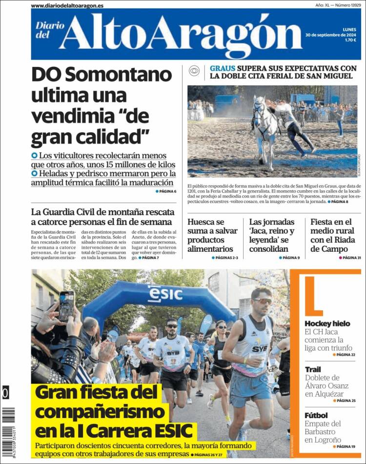 Portada de Diario del AltoAragón (España)