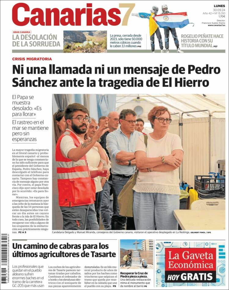 Portada de Canarias 7 (España)