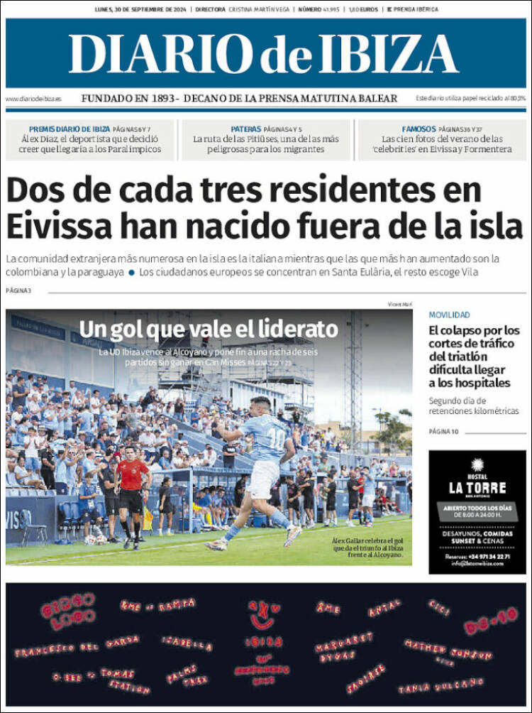 Portada de Diario de Ibiza (España)