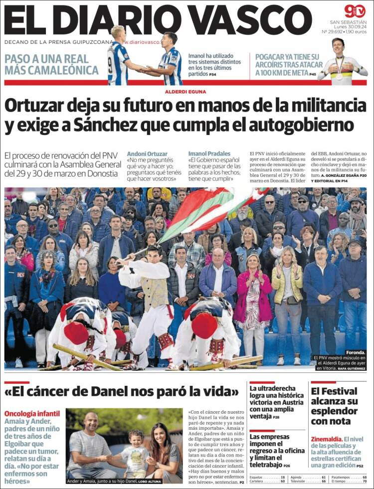 Portada de Diario Vasco (España)