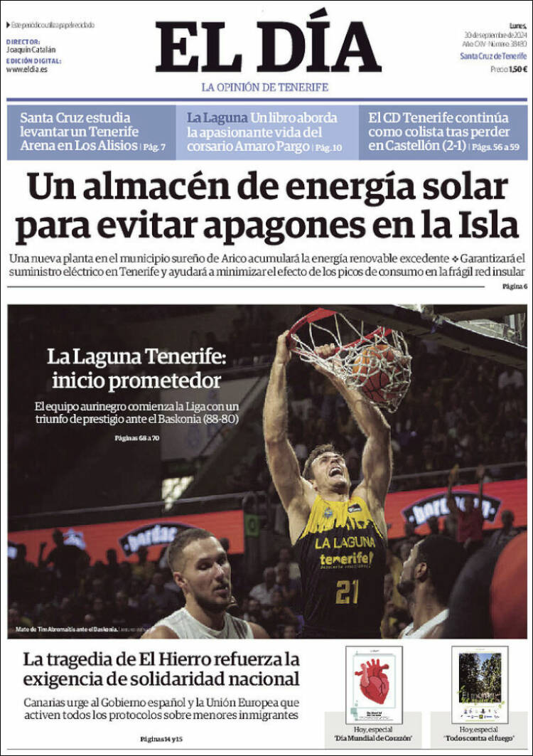 Portada de El Día (España)
