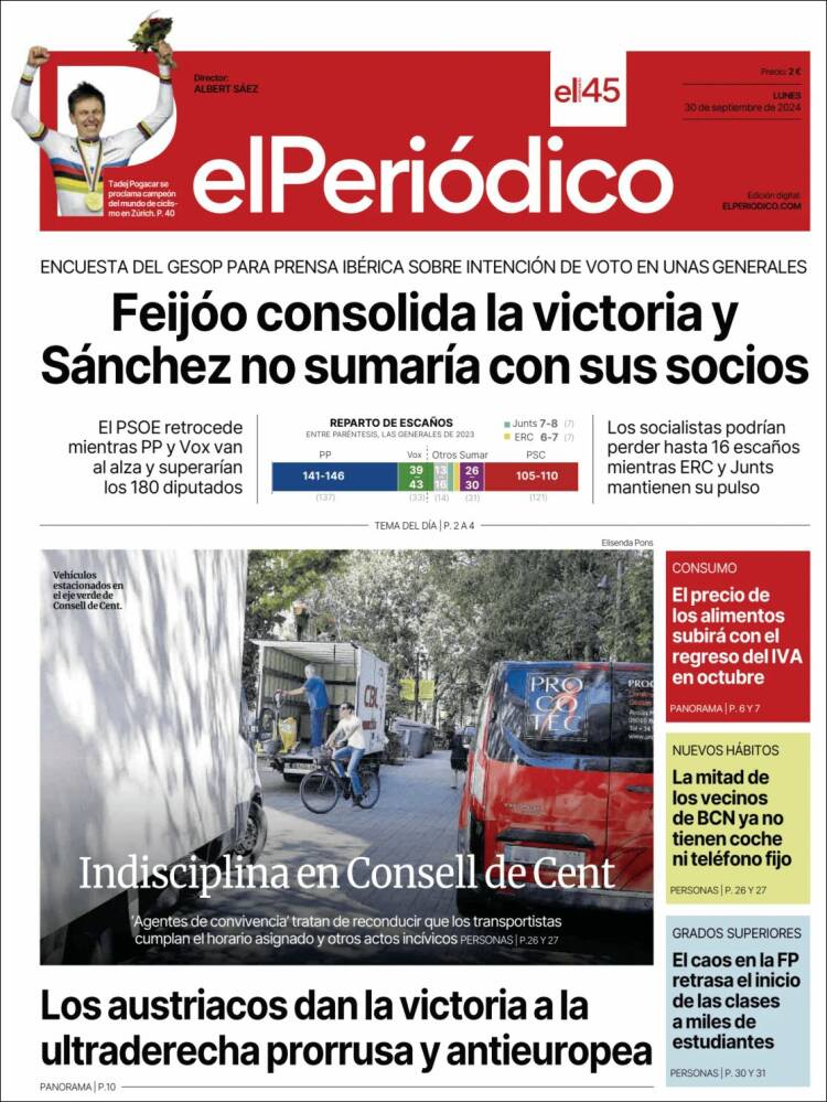 Portada de El Periódico (España)