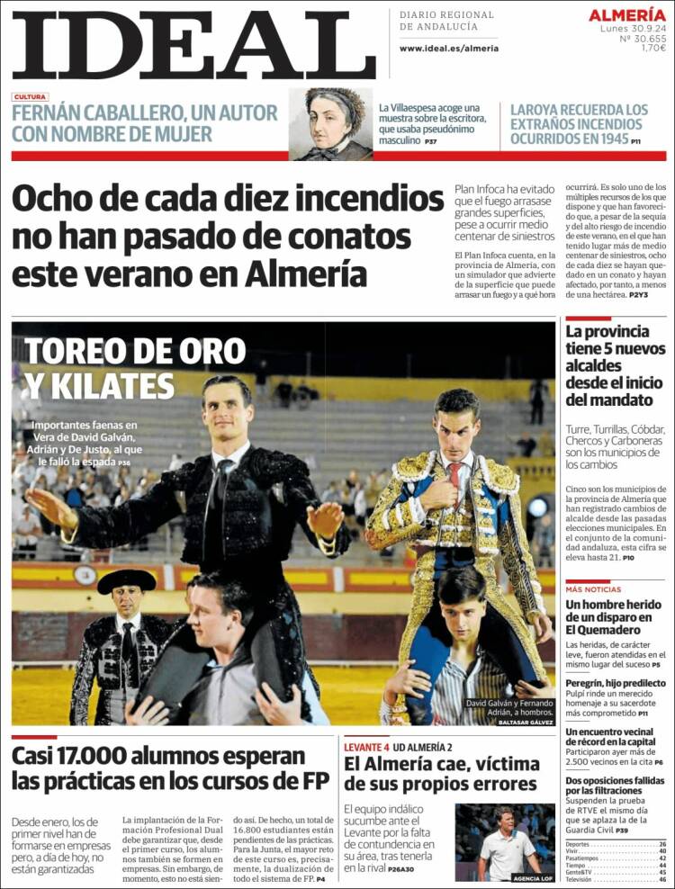 Portada de Ideal Almeria (España)