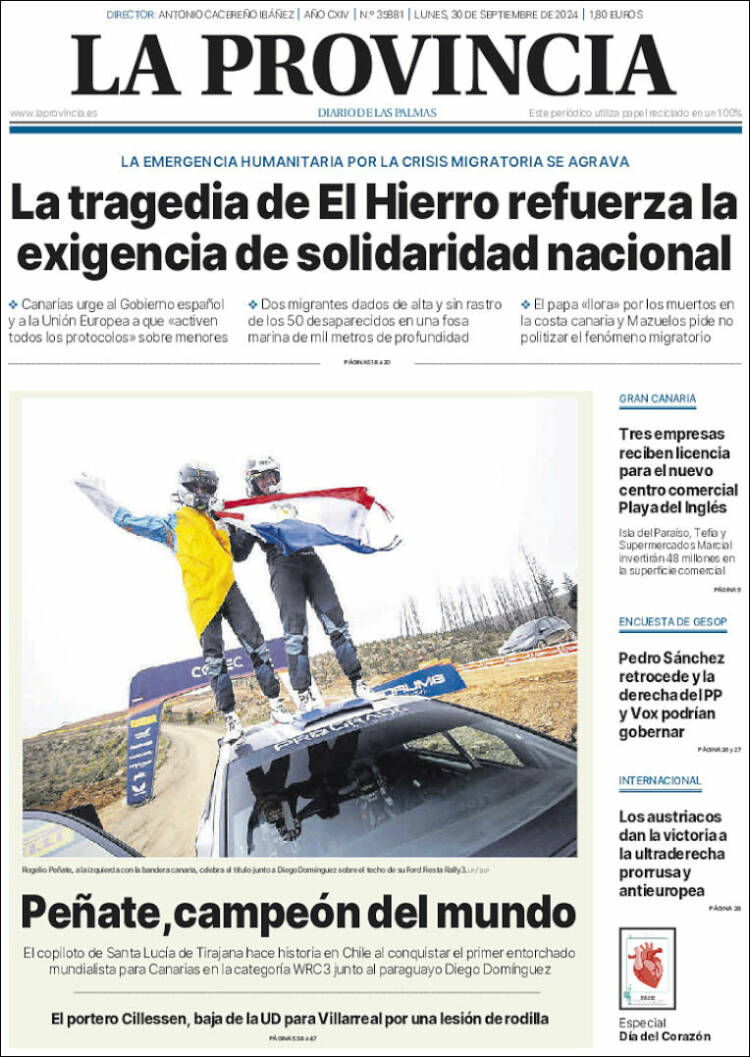 Portada de La Provincia (España)