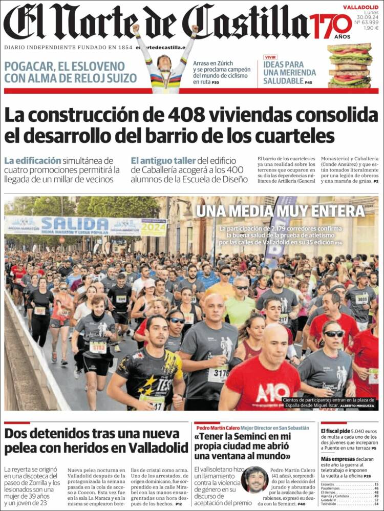 Portada de Norte de Castilla - Valladolid (España)