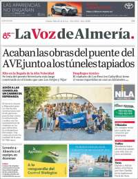 Portada de La Voz de Almería (España)