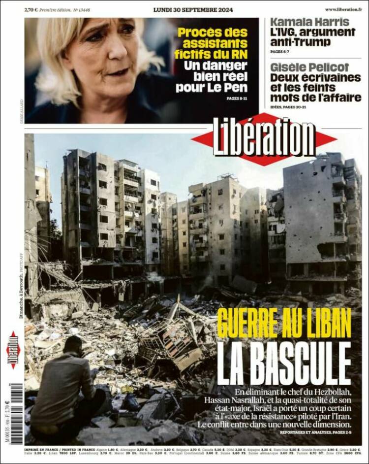 Portada de Libération (Francia)