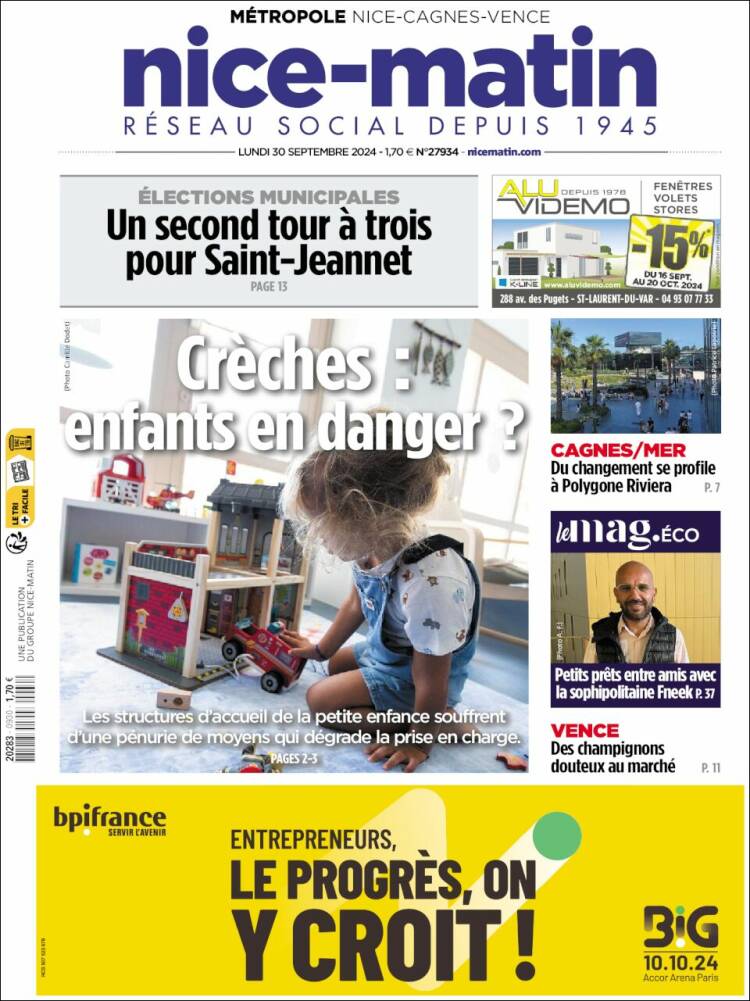 Portada de Nice-Matin (Francia)