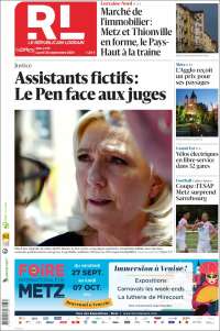 Portada de Le Republicain Lorrain (Francia)