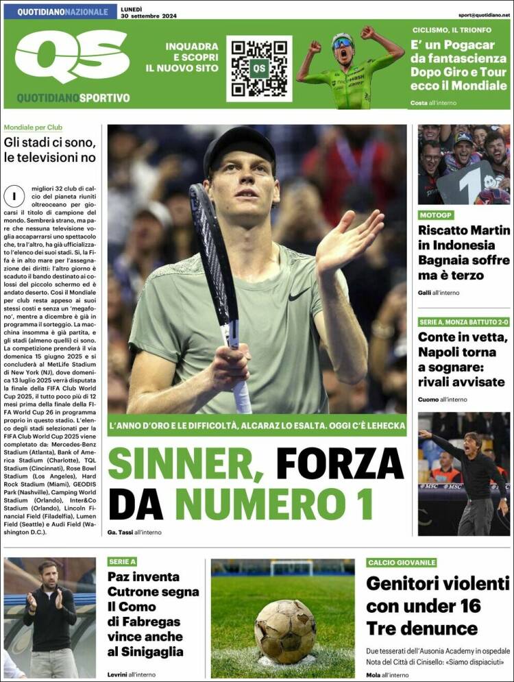Portada de Quotidiano Sportivo (Italia)
