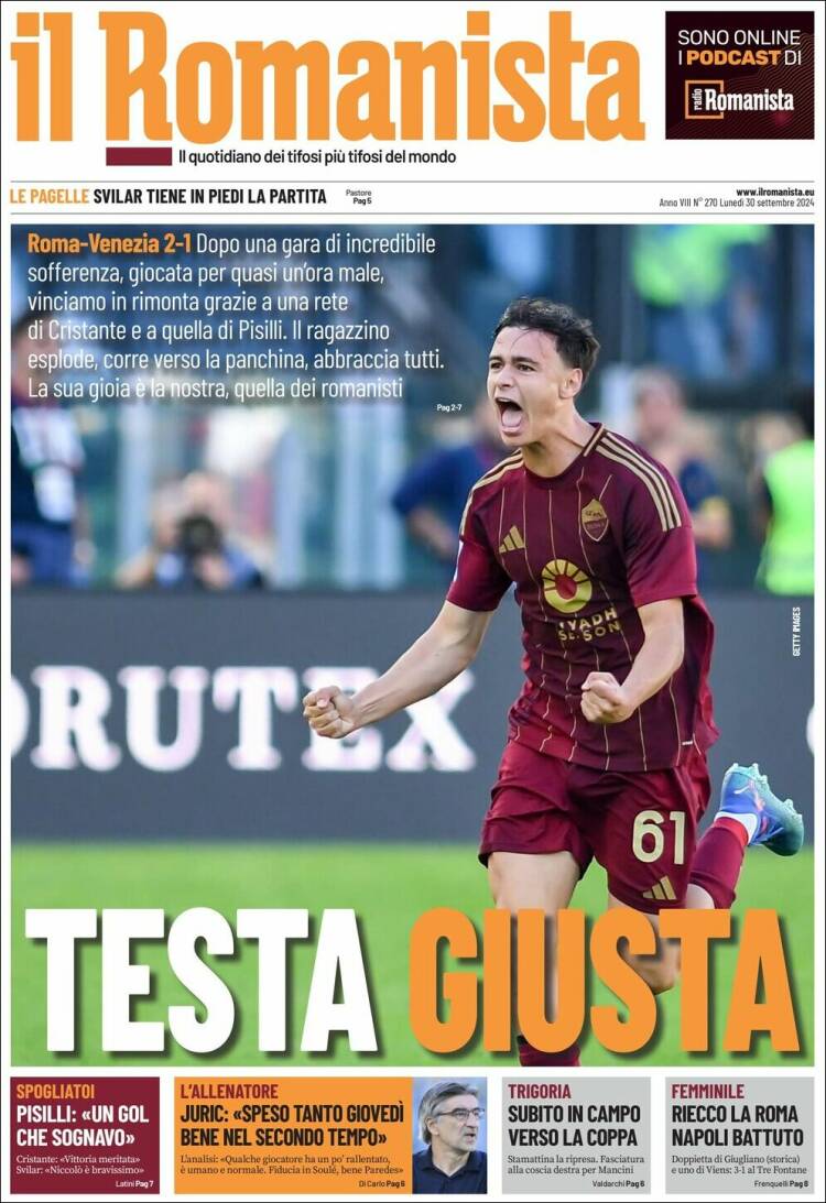 Portada de Romanista (Italia)