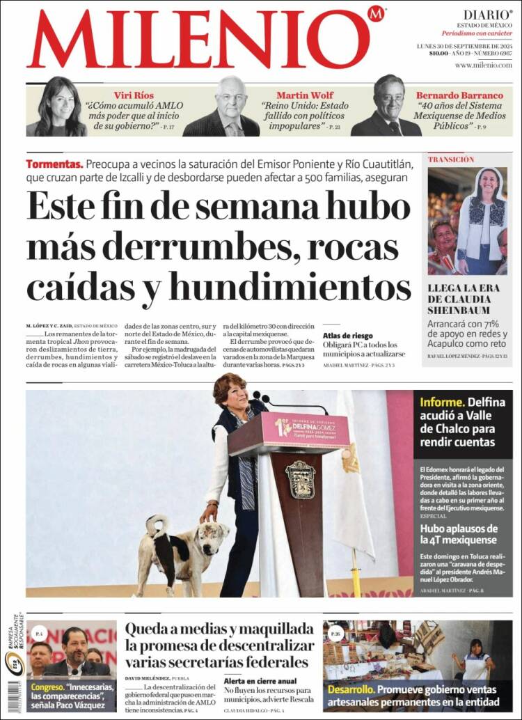 Portada de Milenio - Estado de México (M&eacute;xico)