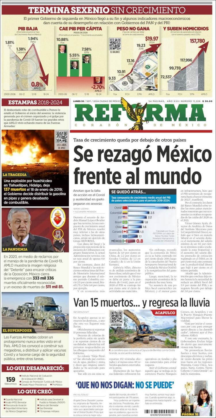 Portada de Reforma (M&eacute;xico)