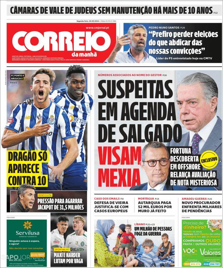 Portada de Correio da Manhã (Portugal)
