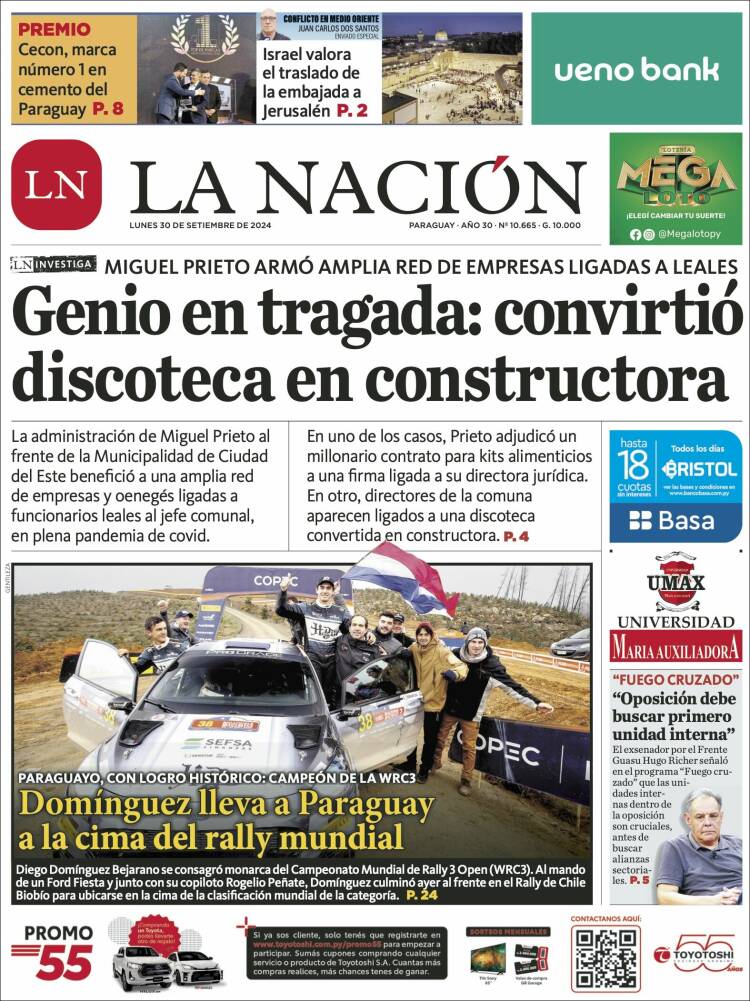 Portada de La Nación (Paraguay)