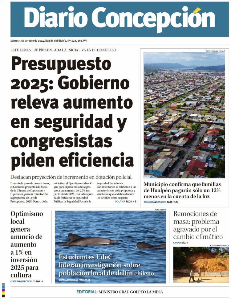 Portada de Diario de Concepción (Chile)