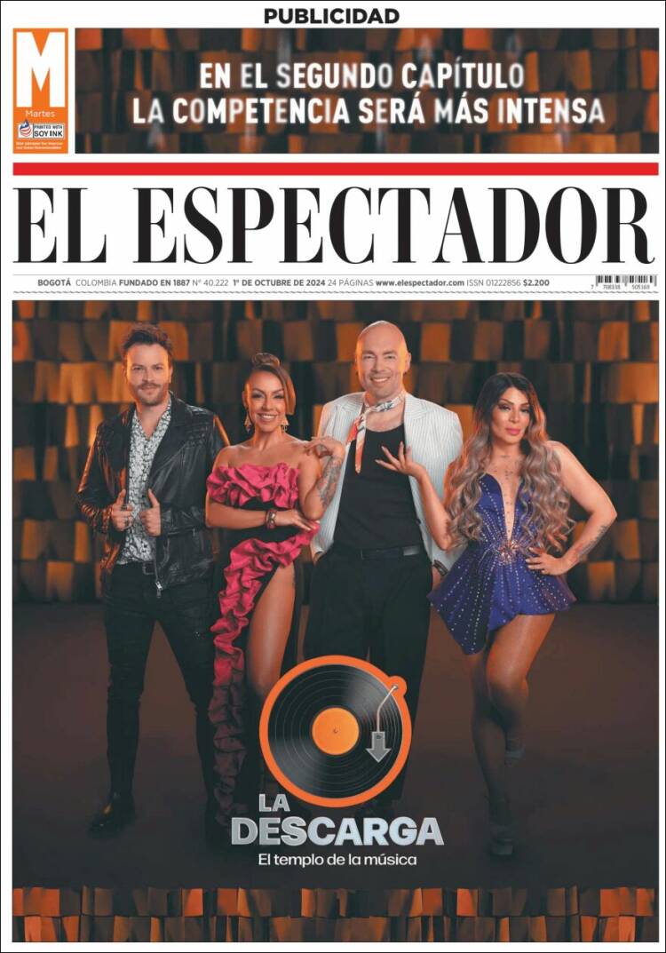 Portada de El Espectador (Colombia)
