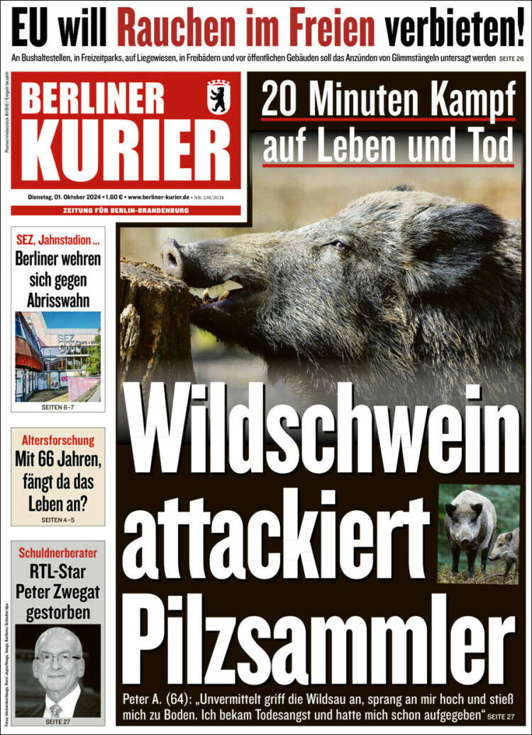 Portada de Berliner Kurier - Startseite BK (Alemania)
