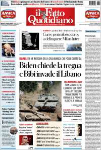 Portada de Il Fatto Quotidiano (Italia)