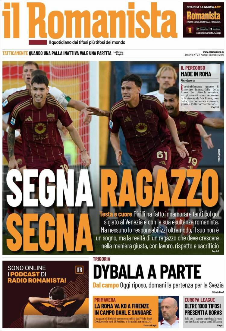 Portada de Romanista (Italia)