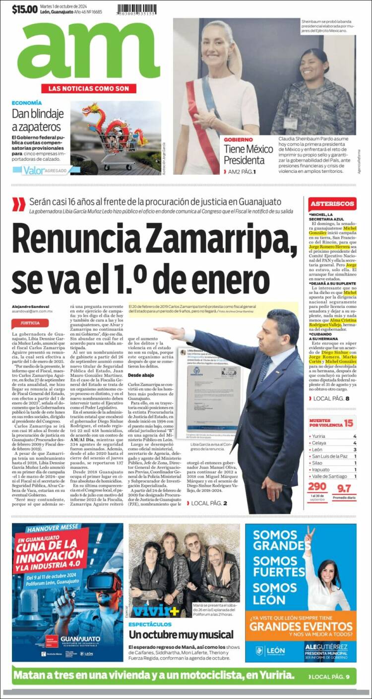 Portada de Al Día A.M. (México)