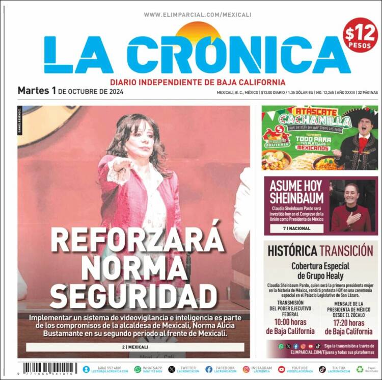 Portada de La Crónica de Baja California (México)