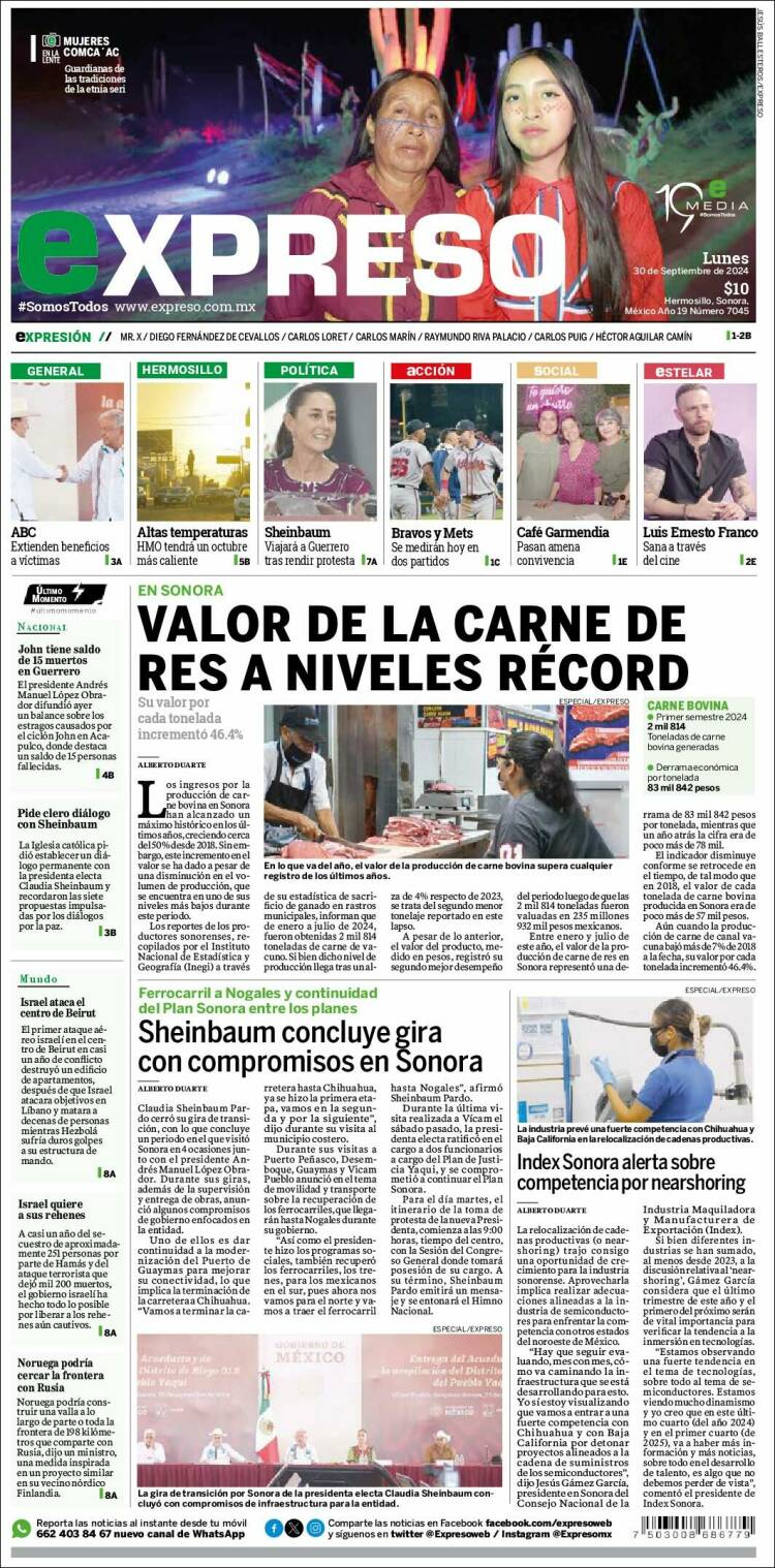 Portada de Expreso (México)