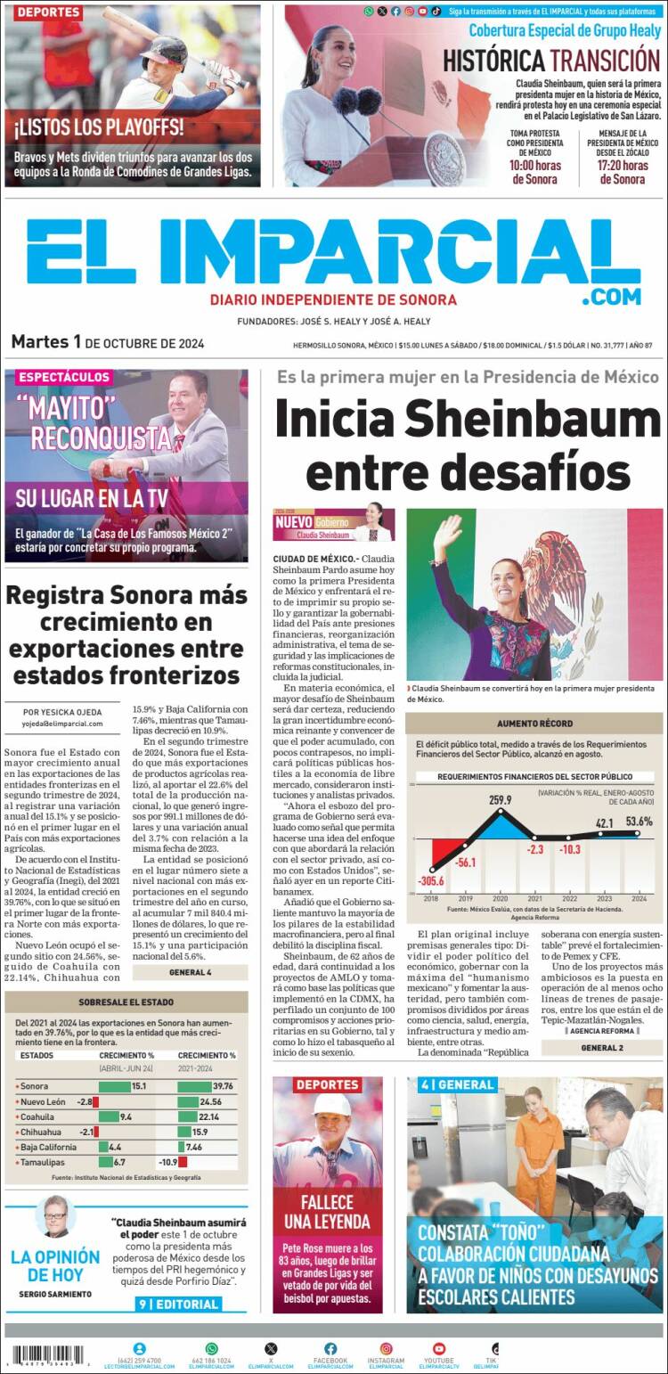 Portada de El Imparcial (México)