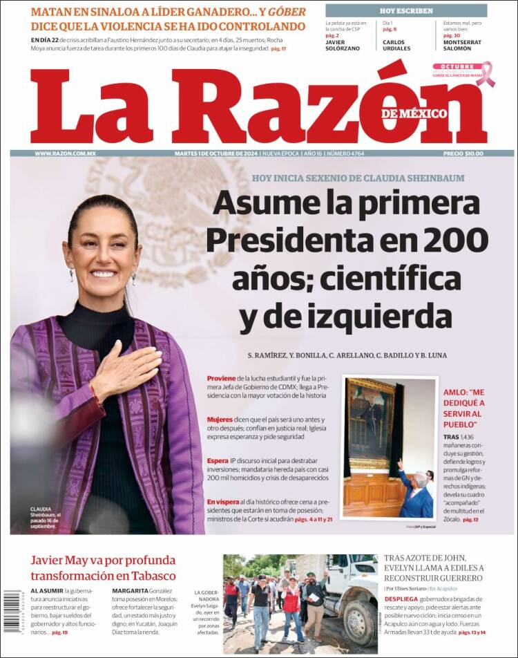 Portada de La Razón (México)