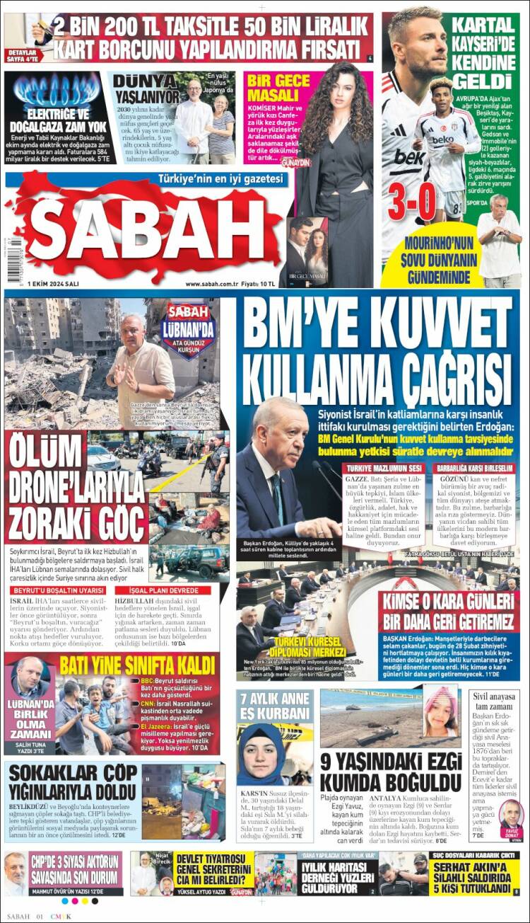 Portada de Sabah (Turqu&iacute;a)