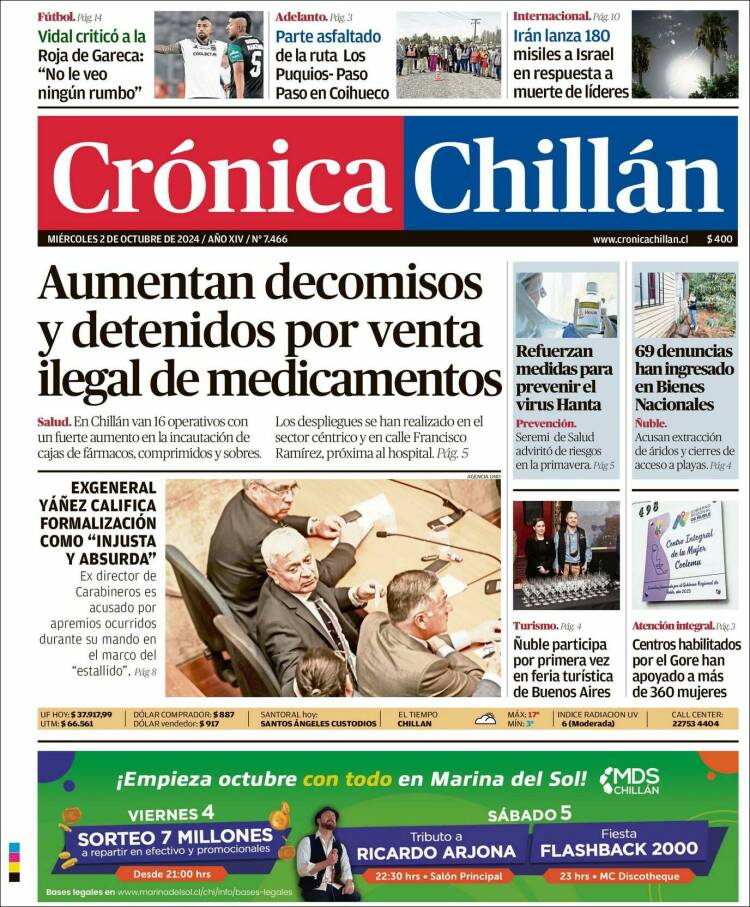 Portada de Crónica Chillán (Chile)