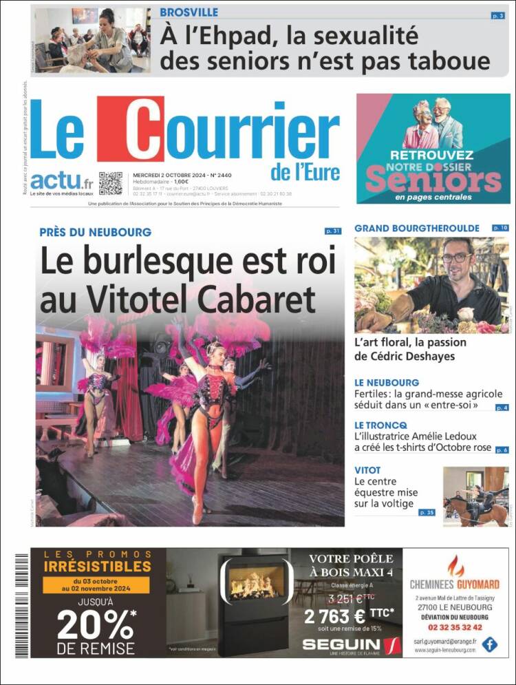 Portada de Le Courrier de l'Ouest (Francia)