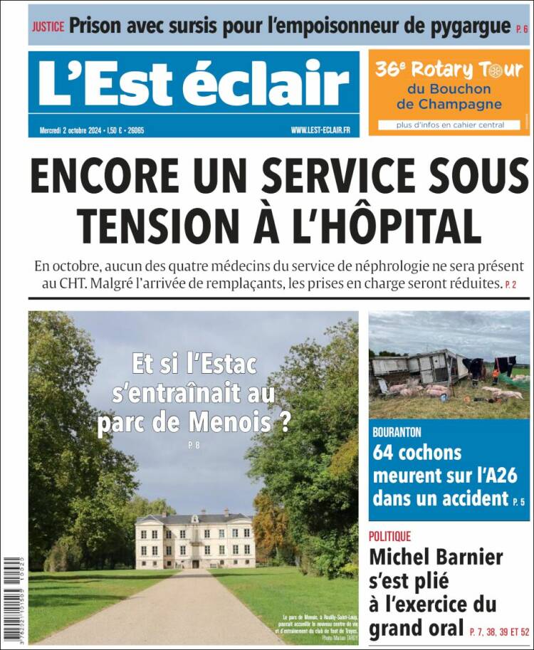 Portada de L'Est Eclair (Francia)