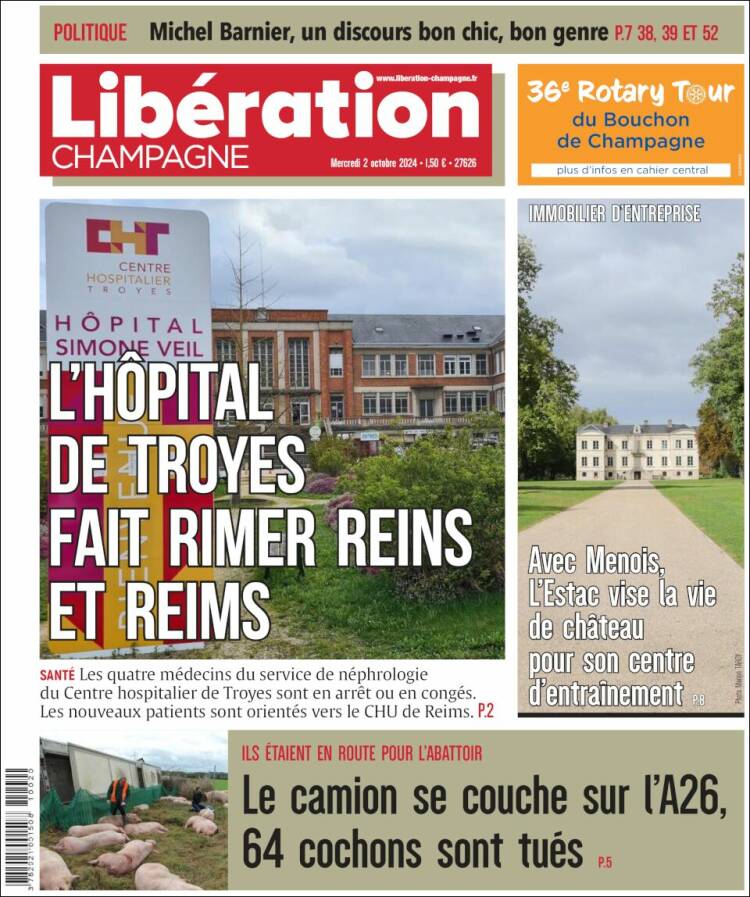 Portada de Libération Champagne (Francia)