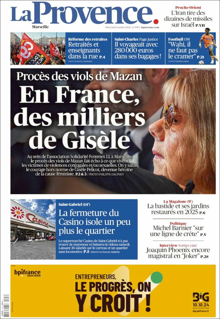 Portada de La Provence (Francia)