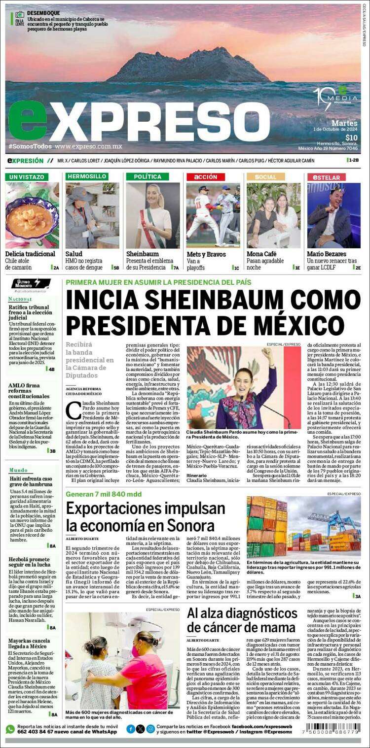 Portada de Expreso (México)