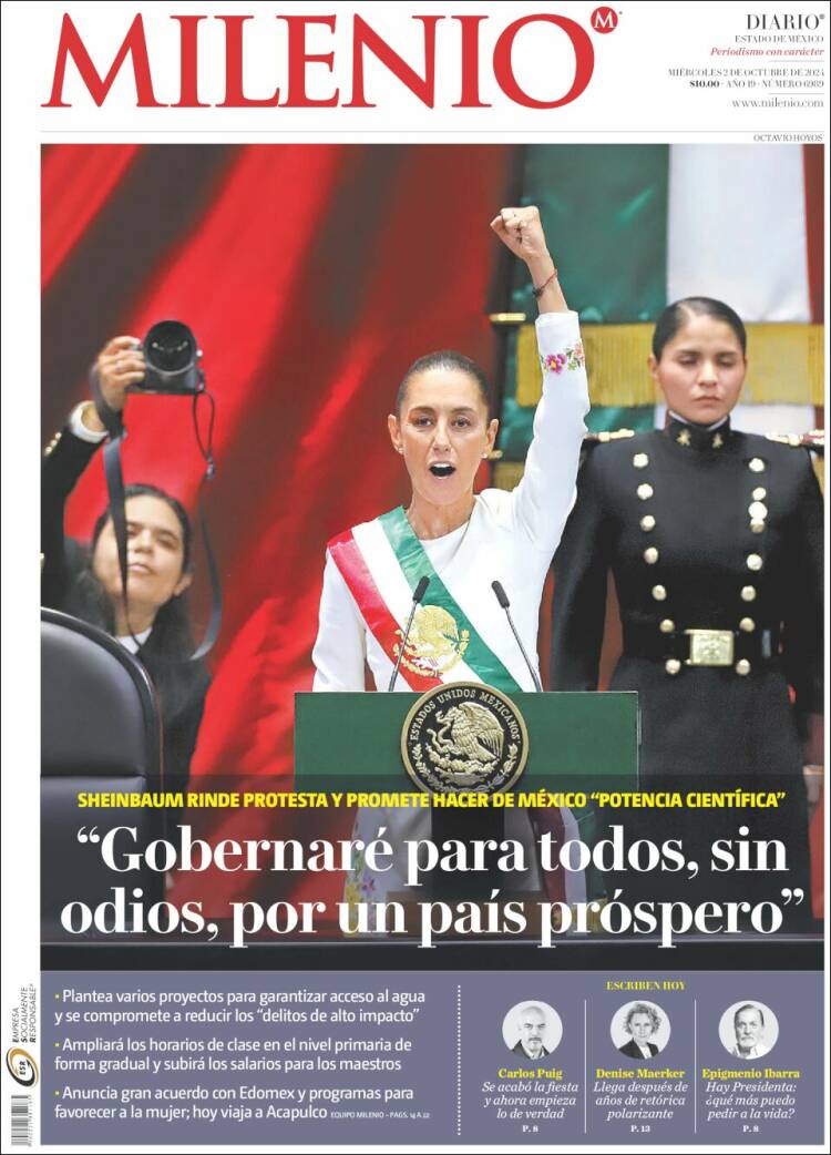 Portada de Milenio - Estado de México (México)