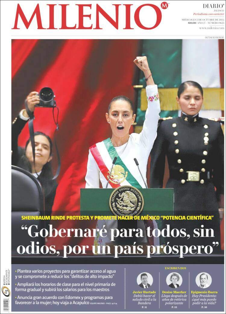 Portada de Milenio - Jalisco (México)